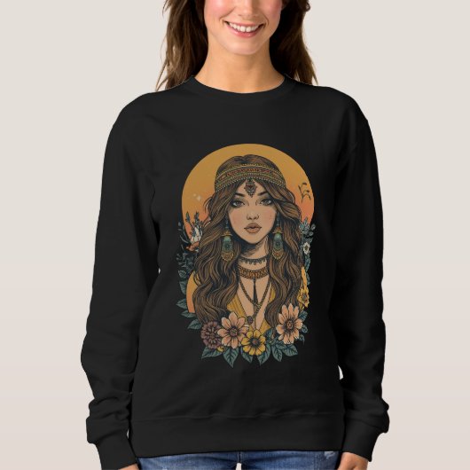 Sweatshirt Sweat-shirt de fille Boho | Esthétique vintage (Devant)