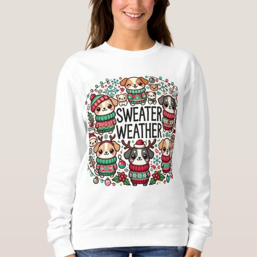 Sweatshirt "Sweater Weather Pups - Festive Holiday Dogs" (Devant)