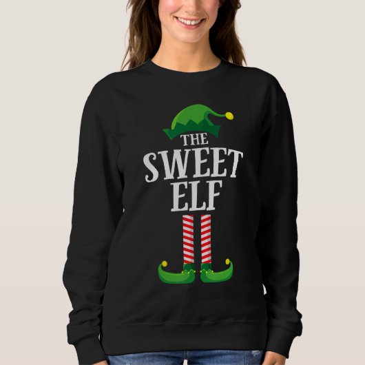 Sweatshirt Sweet Elf Matching Family Group Christmas Party Py (Devant)