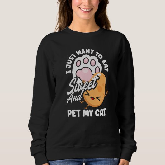 Sweatshirt Sweet Potato Vegetable Cat Owner (Devant)