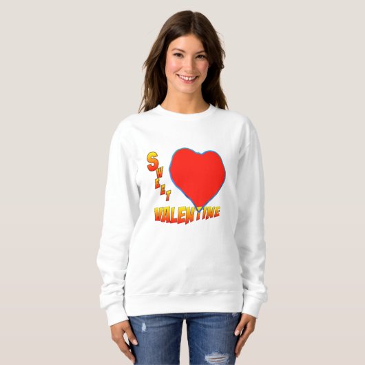 Sweatshirt Sweet Valentine Red Heart féminin Raglan T-shirt (Devant entier)