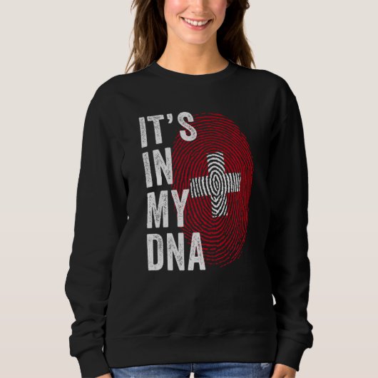 Sweatshirt Switzerland It's In My DNA Cute Swiss Fingerprint (Devant)