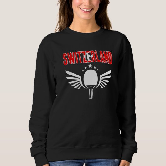 Sweatshirt Switzerland Ping Pong   Swiss Table Tennis Support (Devant)