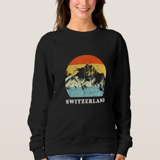 Sweatshirt Switzerland Vintage Mountain  Vacation (Devant)