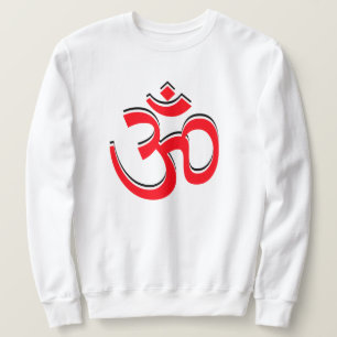 Sweatshirt Symbole Aum Om Signet Logo Rouge Blanc Noir