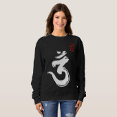 Sweatshirt SYMBOLE Bengali Om Blanc (Devant entier)