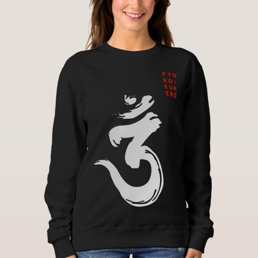 Sweatshirt SYMBOLE Bengali Om Blanc (Devant)