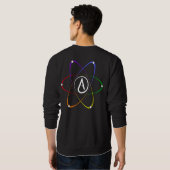 Sweatshirt Symbole d'atome athée arc-en-ciel blanc (Dos entier)