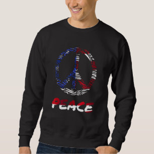Sweatshirt Symbole de la Paix avec couleurs du drapeau améric