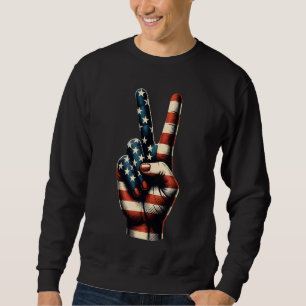 Sweatshirt SYMBOLE DE LA PAIX DU Drapeau Américain 4 juillet