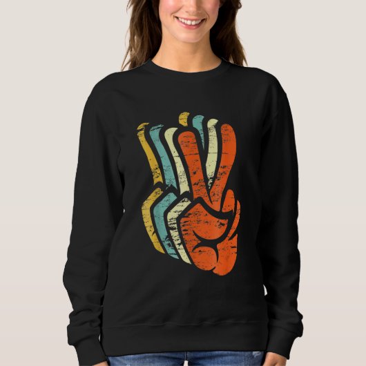 Sweatshirt SYMBOLE DE LA PAIX RÉtro Amour 60s Et les années 7 (Devant)
