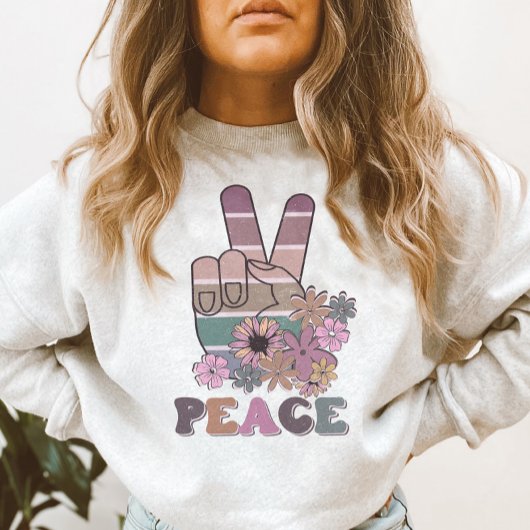 Sweatshirt SYMBOLE DE LA PAIX RÉtro les années 70 FLEUVE Dais