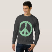 Sweatshirt Symbole de la Paix Scribblée - Vert Fantôme (Devant entier)