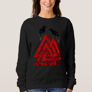 Sweatshirt Symbole de noix de caille Odin Corbeau Mythologie
