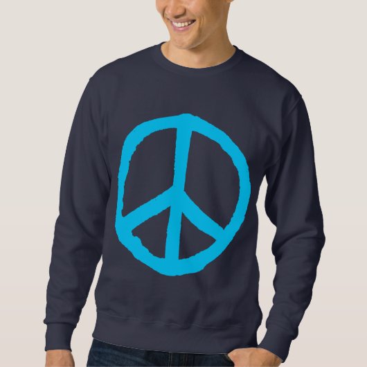 Sweatshirt Symbole de paix approximatif - bleu de ciel sur (Devant)
