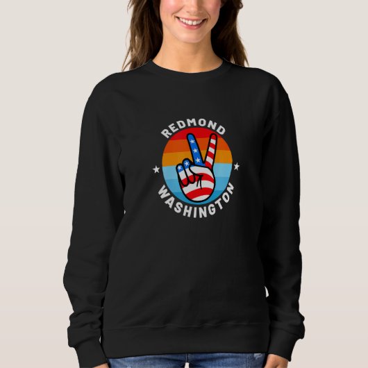 Sweatshirt SYMBOLE DE PAIX Drapeau Américain MAIN Redmond Was (Devant)