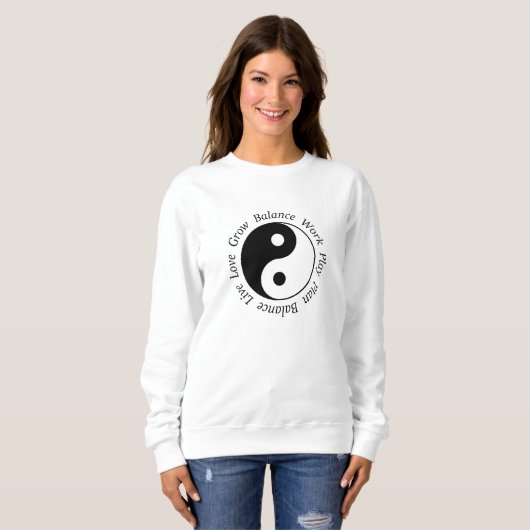 Sweatshirt Symbole de Yin Yang d'équilibre (Devant entier)