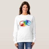 Sweatshirt Symbole d'infini avec plume arc-en-ciel (Devant entier)