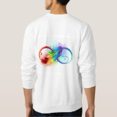 Sweatshirt Symbole d'infini avec plume arc-en-ciel (Dos)