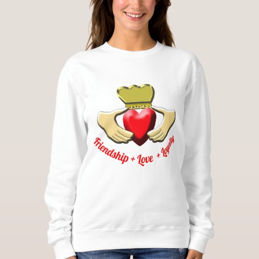Sweatshirt Symbole d'Irlandais de Claddagh (Devant)