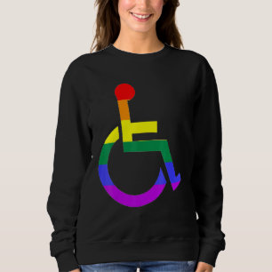 Sweatshirt Symbole du fauteuil roulant arc-en-ciel T