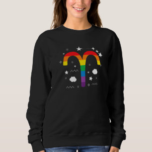 Sweatshirt SYMBOLE Zodiaque Fière Aries Horoscope Rainbo