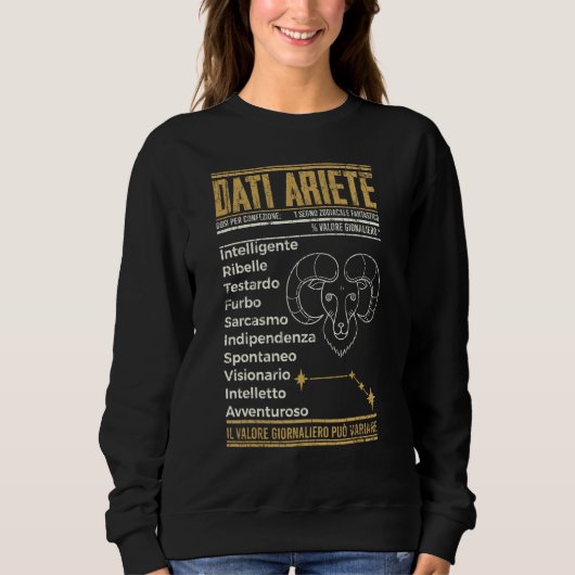 Sweatshirt SYMBOLE Zodiaque Funny Aries (Devant)