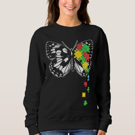 Sweatshirt Syndrome d'asperger de papillon de sensibilisation (Devant)
