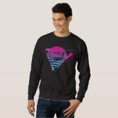 Sweatshirt Synthétiseur modulaire Analog Vaporwave Techno Cat (Devant entier)