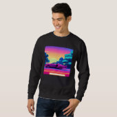 Sweatshirt Synthwave car outrun retrowave futuresynth sci fi (Devant entier)