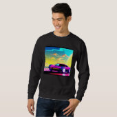 Sweatshirt Synthwave car outrun retrowave futuresynth sci fi  (Devant entier)