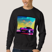 Sweatshirt Synthwave car outrun retrowave futuresynth sci fi (Devant)