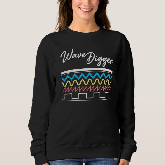 Sweatshirt Synthwave Digger Synthwave Waveform (Devant)
