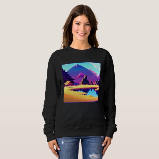 Sweatshirt Synthwave outrun retrowave futuresynth sci fi  40 (Devant entier)