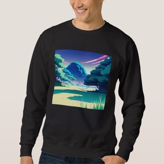 Sweatshirt Synthwave outrun retrowave futuresynth sci fi 82 (Devant)