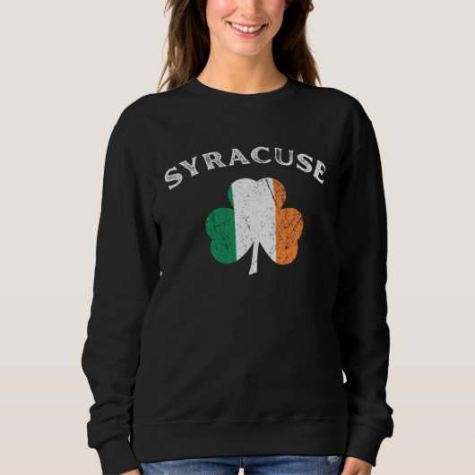 Sweatshirt SYRACUSE NEW YORK Irish American Shamrock Badge (Devant)