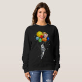 Sweatshirt Système de planètes solaires Ballons d'astronaute  (Devant entier)