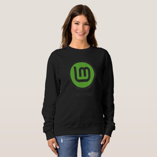 Sweatshirt Système d'exploitation Linux Mint Green Debian Ubu (Devant entier)