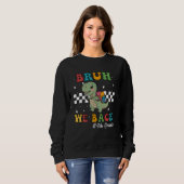 Sweatshirt T-rex bruh we back - premier jour de l'école pour (Devant entier)