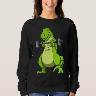 Sweatshirt T Rex Dinosaur Fitness Gym Bodybuilder Weightlifti