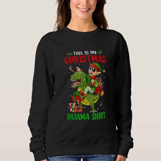 Sweatshirt T Rex Dinosaur Père Noël C'Est Mon Paja De Noël (Devant)