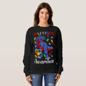 Sweatshirt T Rex Dinosaur Sensibilisation sur l'autisme Puzzl (Devant entier)