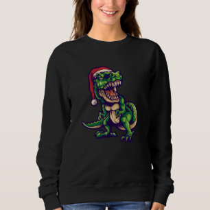 Sweatshirt T-rex dinosaure de Noël   Conception de dinosaure