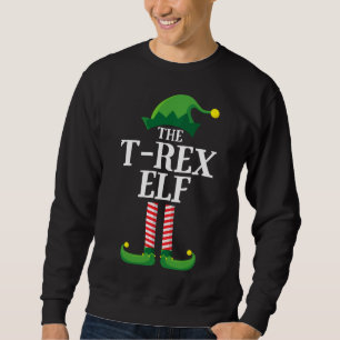 Sweatshirt T Rex Elf Correspondant Famille Noël