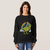 Sweatshirt T Rex Riding Husky Dog Kids & Présente (Devant entier)