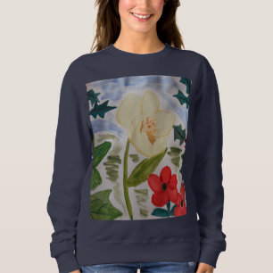 Sweatshirt T-shirt à manches longues Fleurs d'hiver & Roses