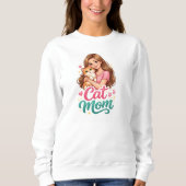 Sweatshirt T-shirt à manches longues pour maman de chat - Cad (Devant)