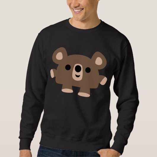 Sweatshirt T-shirt à petit ours en caricature (Devant)