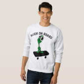 Sweatshirt T-shirt ALIEN SKATEBOARDING SKATEBOARDER (Devant entier)