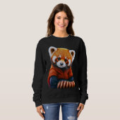 Sweatshirt T-shirt animal, Panda rouge (Devant entier)